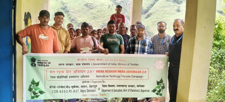 शहतूत की पत्तियों पर रेंगते रेशम के कीड़े – नई उम्मीद